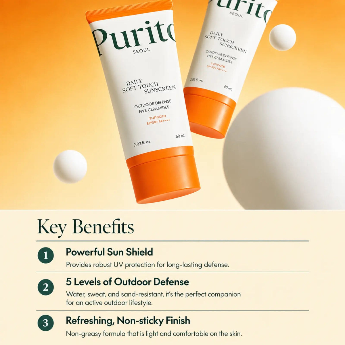 PURITO SEOUL Daily Soft Touch Sunscreen SPF50+ PA++++ - Routisca